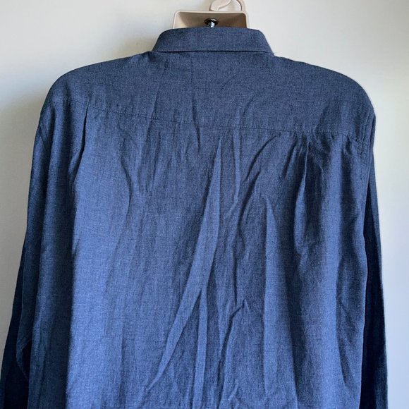 TRAVIS MATHEW Blue Flannel Button Down Long Sleeve Shirt Men's Size XXL - Picture 4 of 7